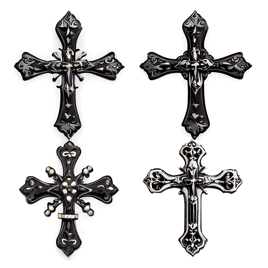 Gothic Thin Cross Png Mrn31