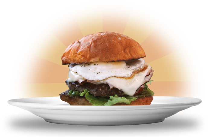 Gourmet Burger Sunrise Background