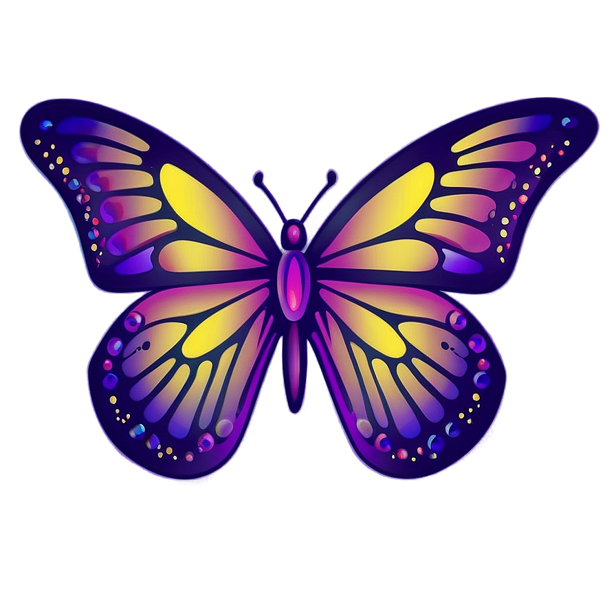 Gradient Butterfly Outline Png 05252024