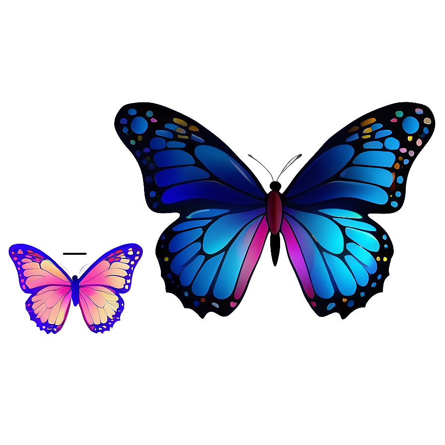 Gradient Butterfly Outline Png 36