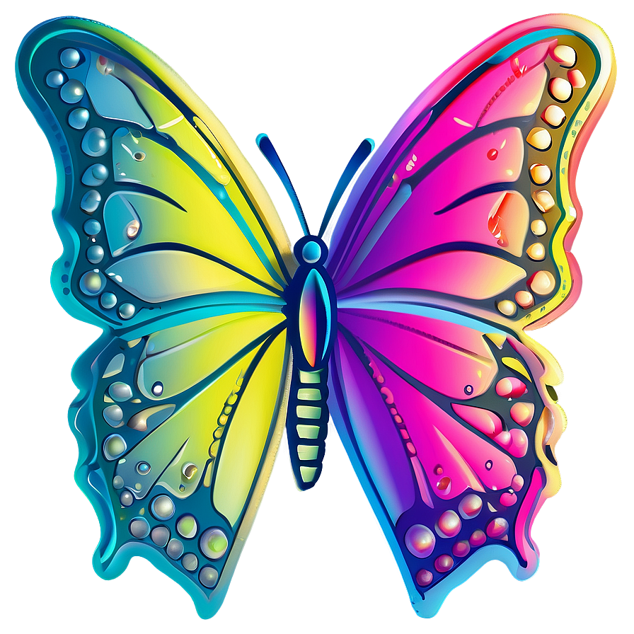 Gradient Butterfly Outline Png 85