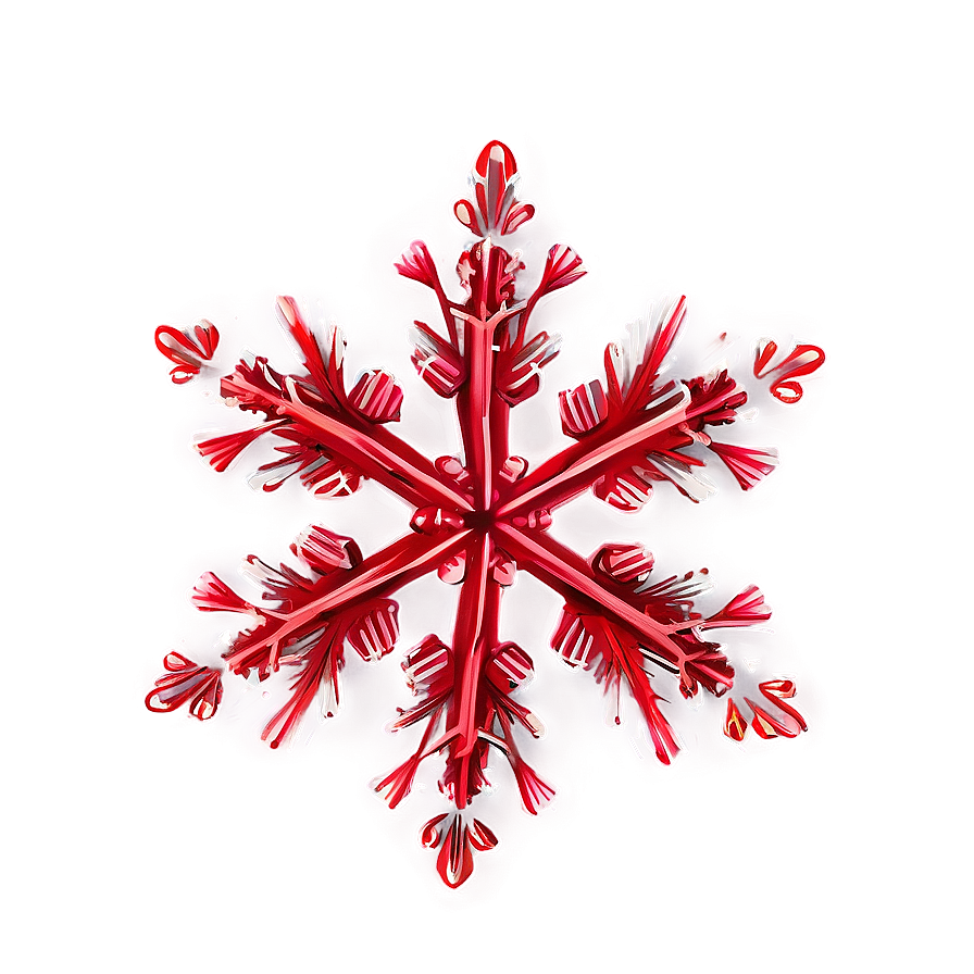 Gradient Red Snowflake Png 06282024