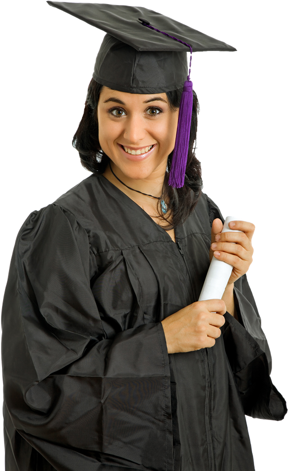 Graduate Student Holding Diploma