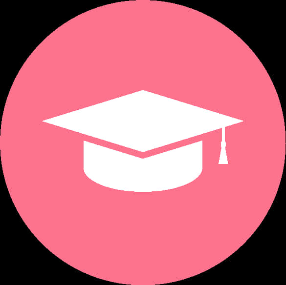 Graduation Cap Icon Pink Background