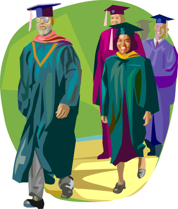 Graduation Procession Illustration