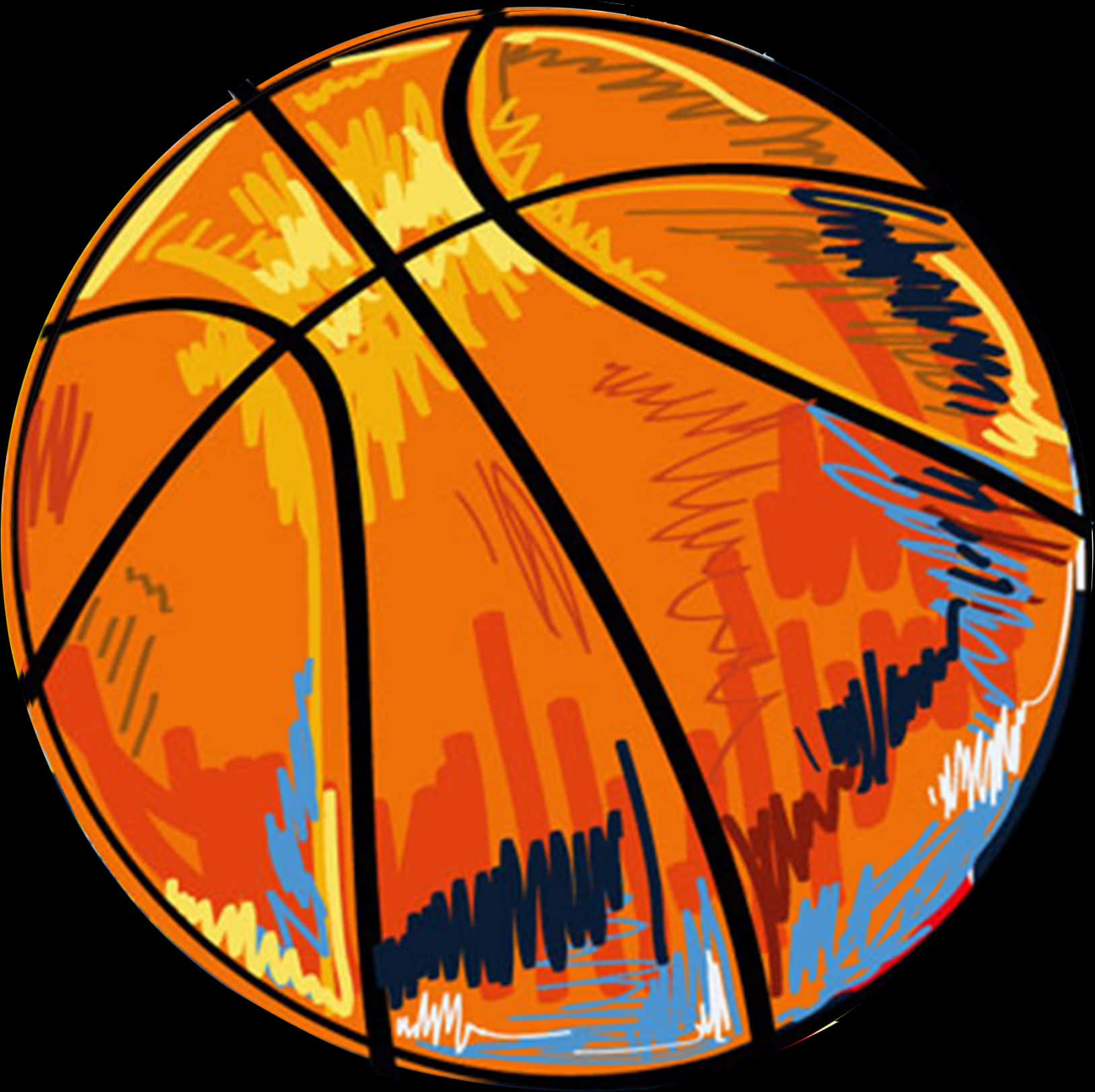 Graffiti Style Basketball Artwork