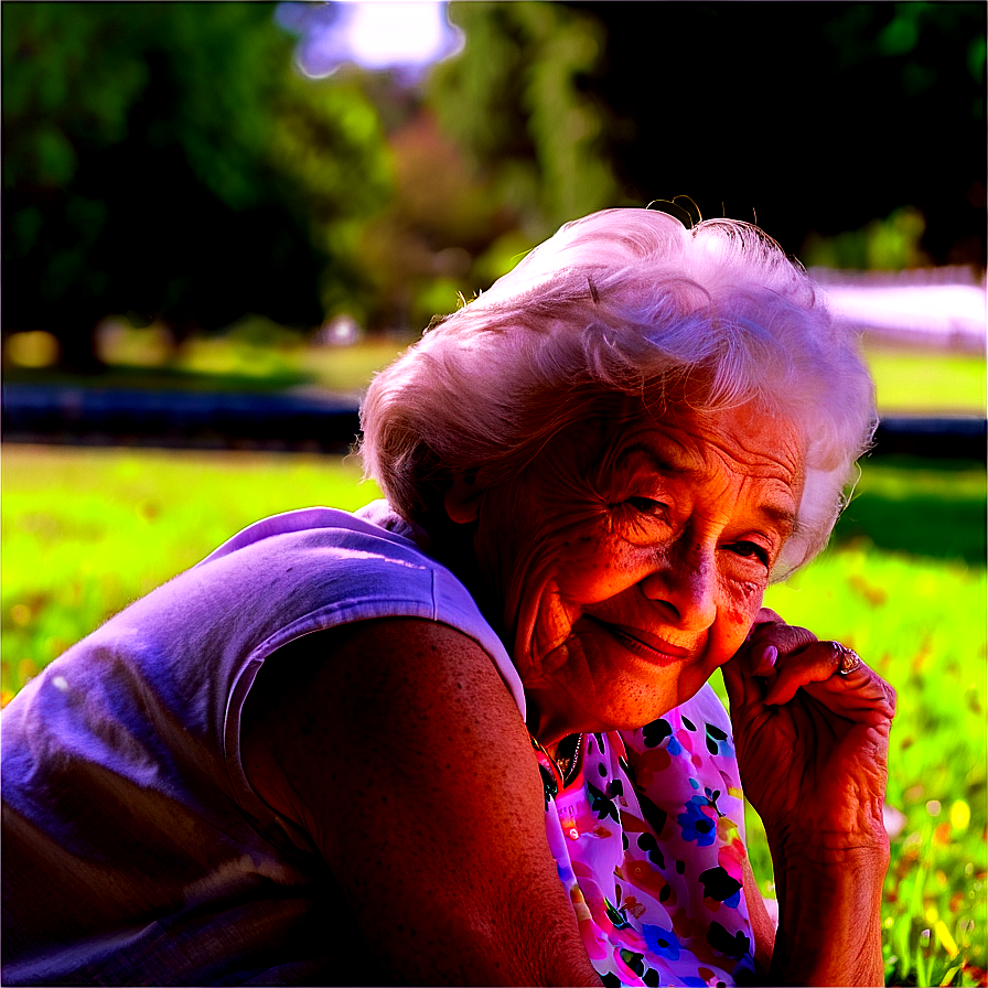 Grandma At The Park Png 06112024