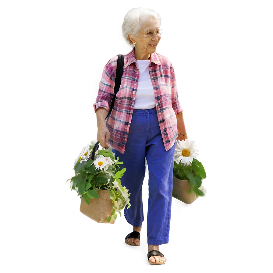 Grandma With Flowers Png 7