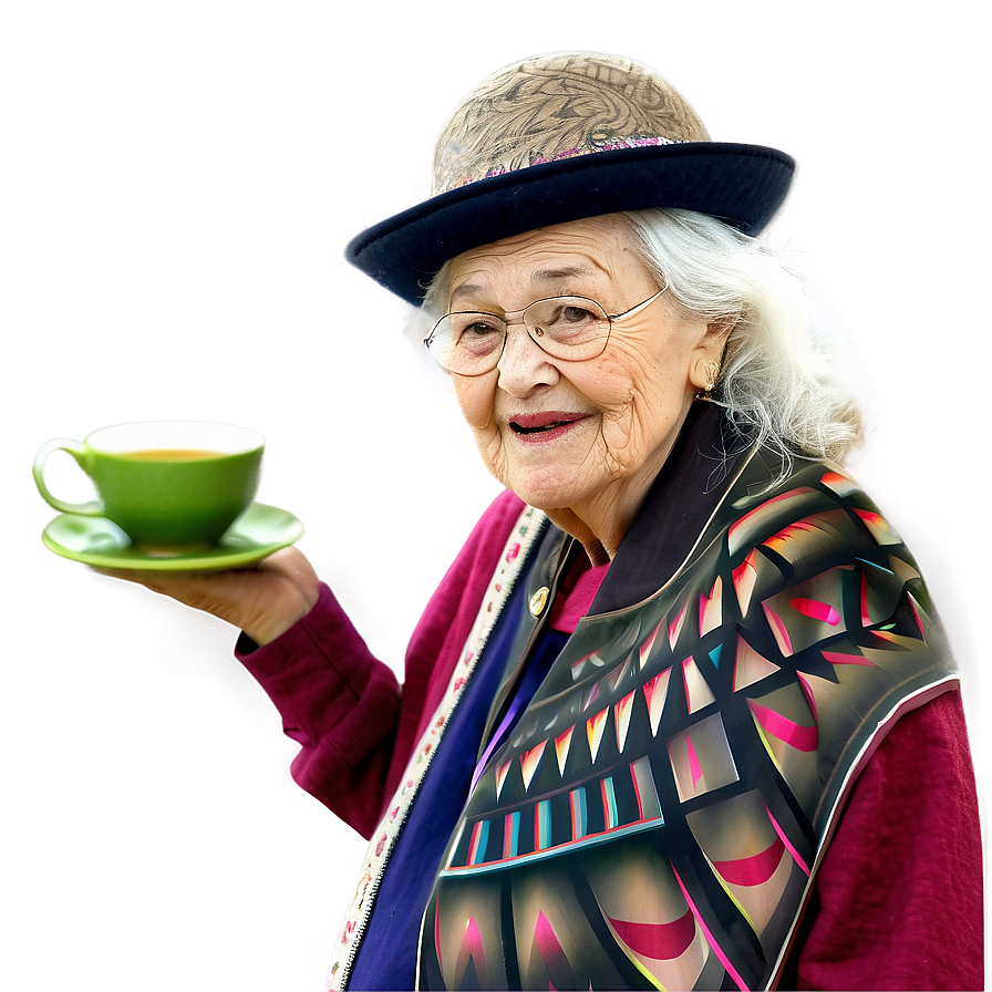 Grandma With Tea Png Dhl