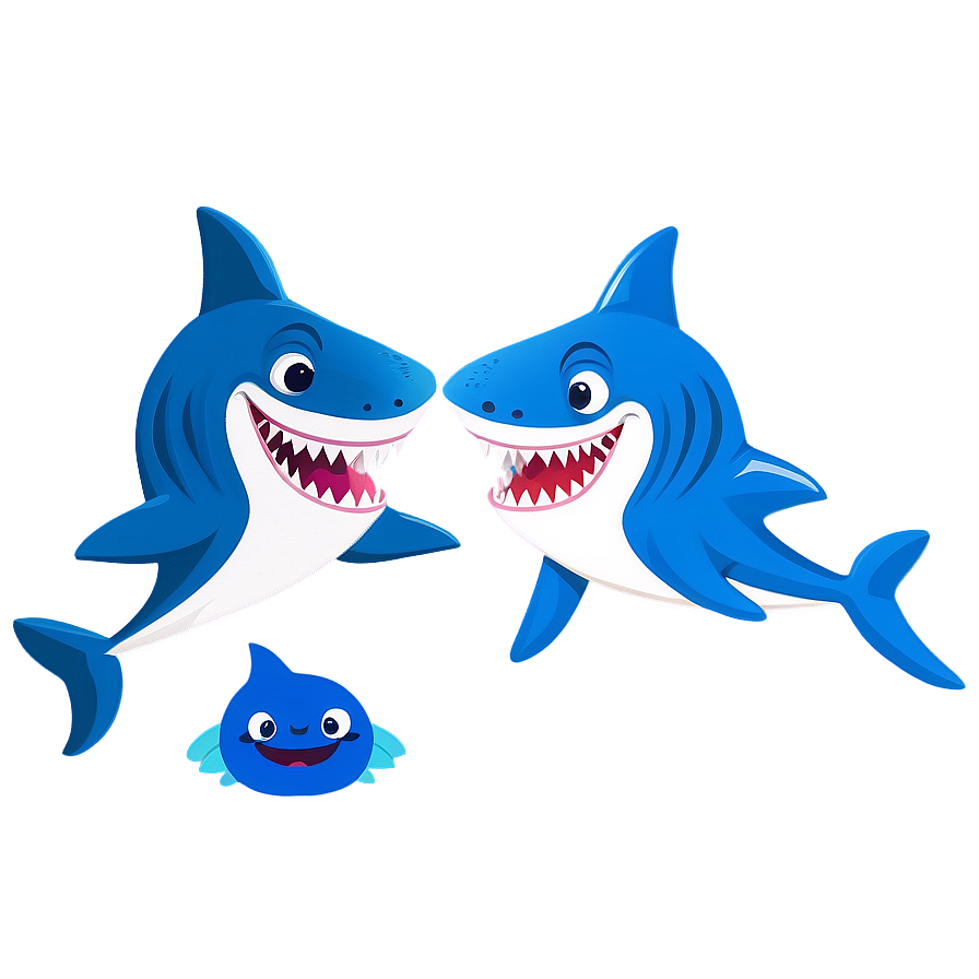 Grandpa Shark And Baby Shark Png Otf