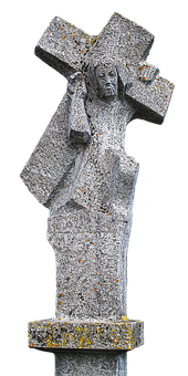 Granite Jesuson Cross Sculpture