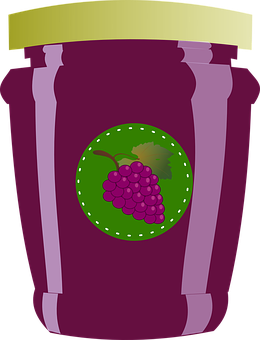 Grape Jam Jar Illustration