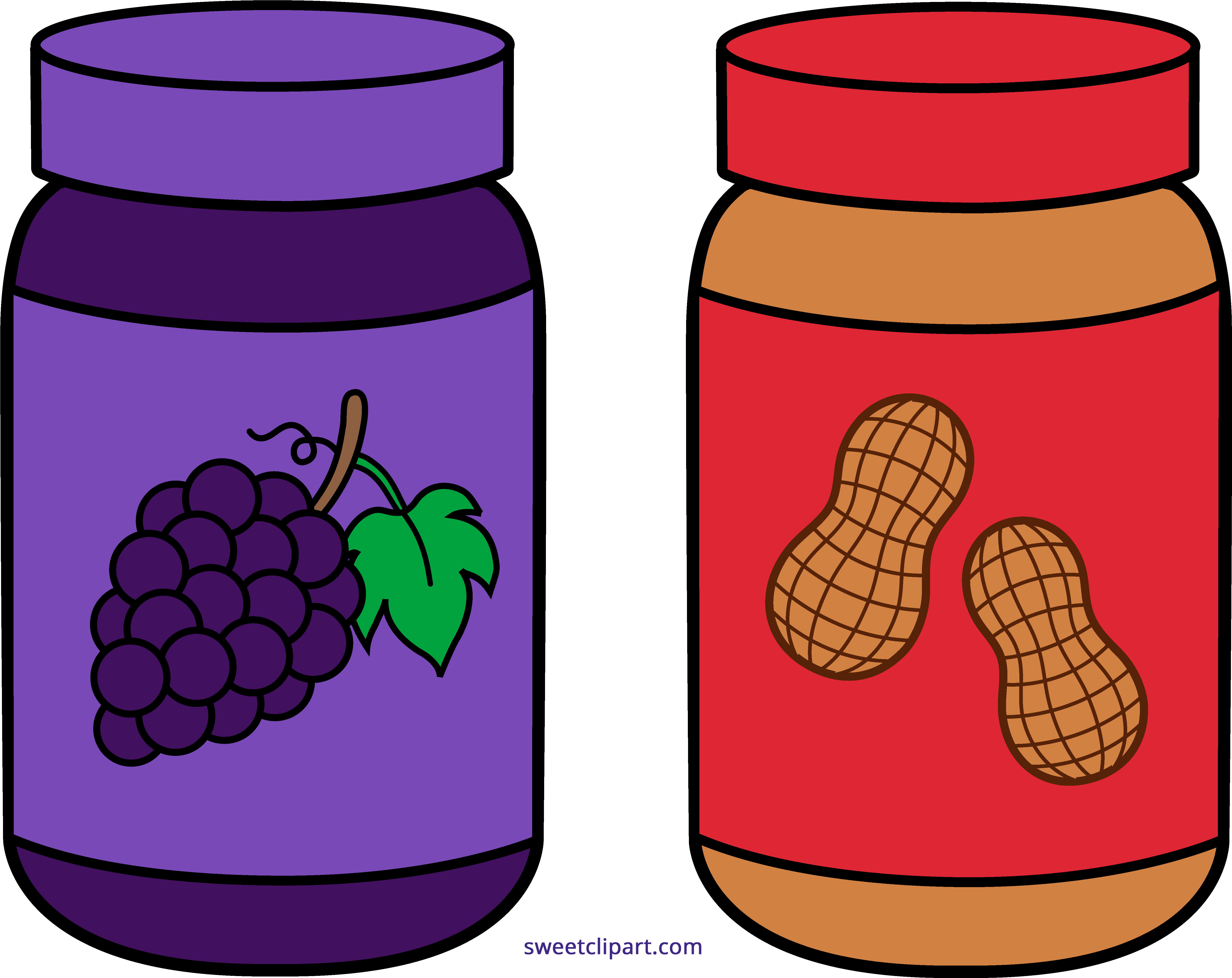 Grape Jellyand Peanut Butter Jars