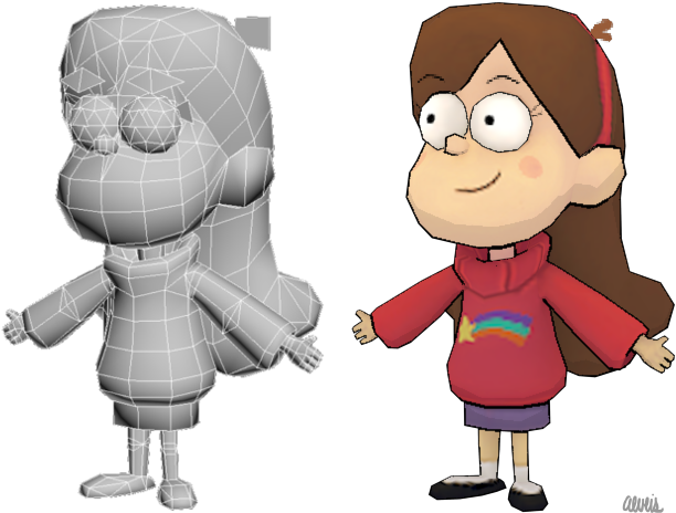 Gravity Falls Mabel3 D Model Comparison