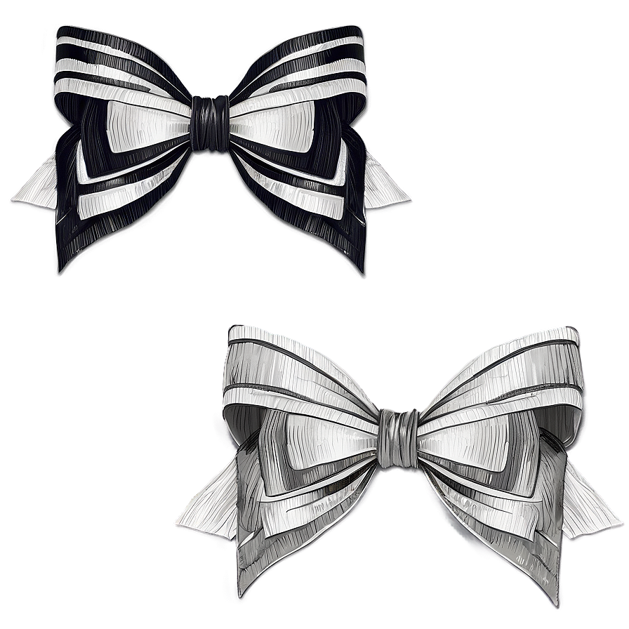 Grayscale Ribbon Bows Png 74