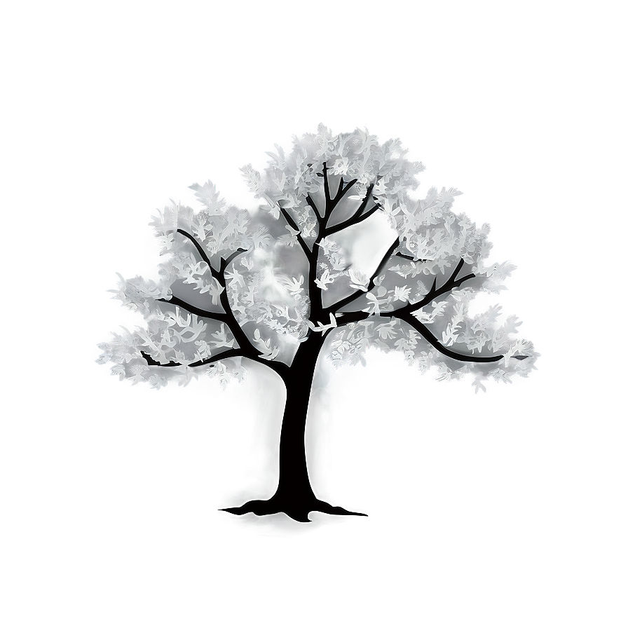 Grayscale Tree Outline Png Spj56