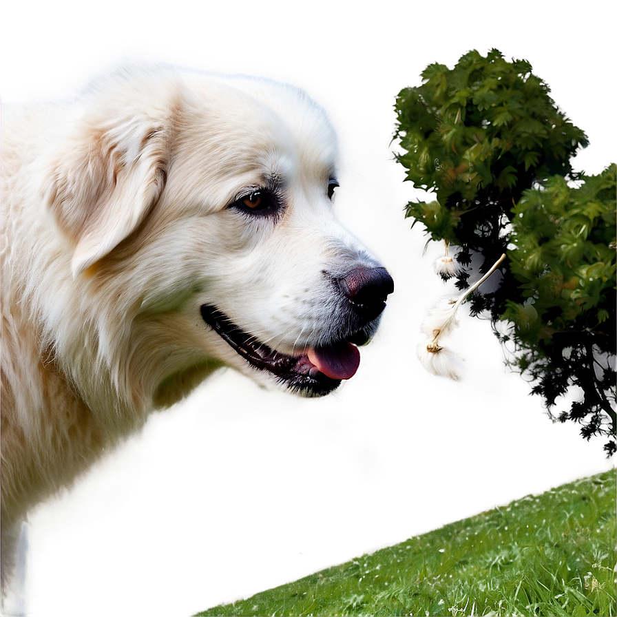 Great Pyrenees Enjoying Outdoors Png Hbr2