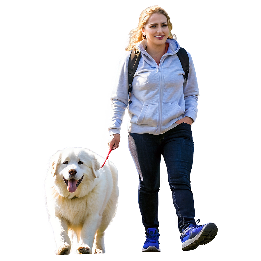 Great Pyrenees On A Walk Png 80