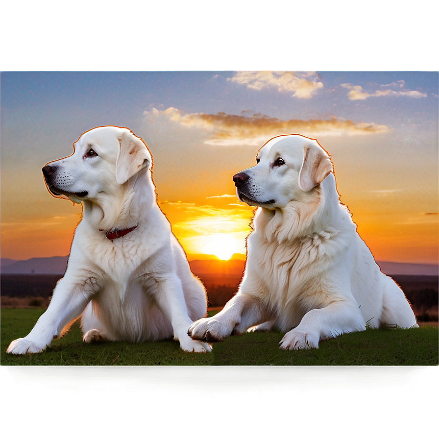 Great Pyrenees Watching Sunset Png 92