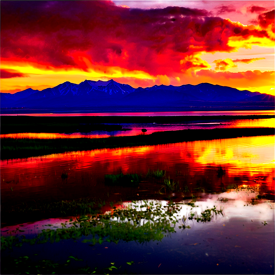 Great Salt Lake Sunset Png Rqb96