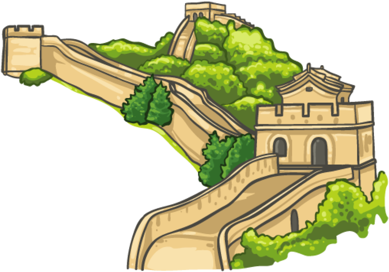 Great Wallof China Cartoon Illustration