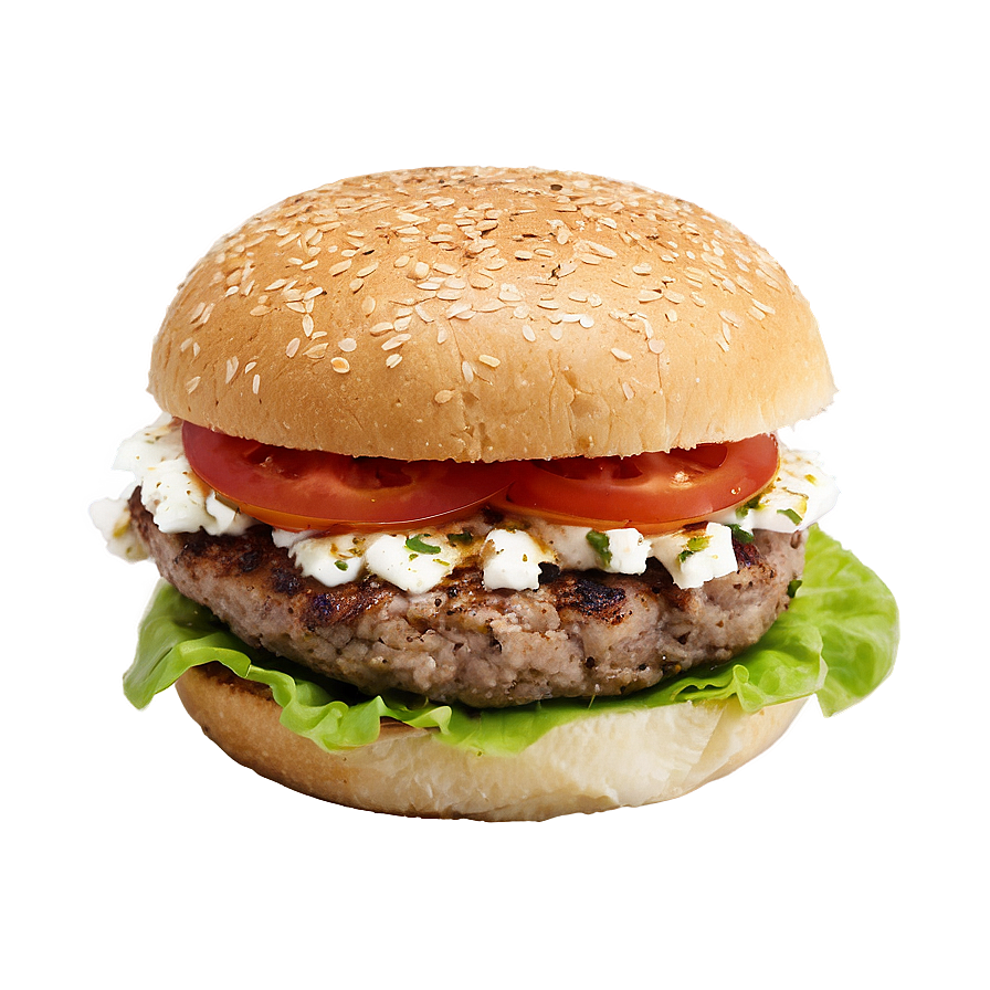 Greek Lamb Feta Burger Png Ere16