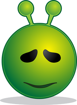 Green Alien Emoji Graphic