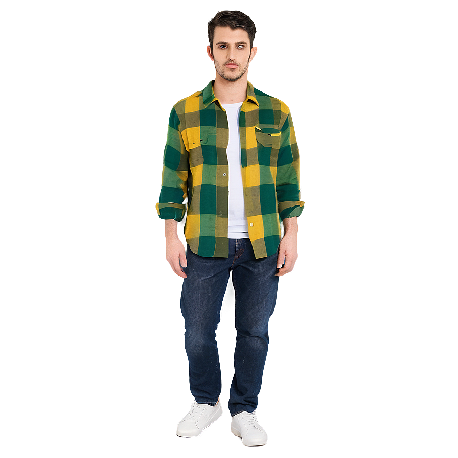 Green And Yellow Flannel Png Dpw50