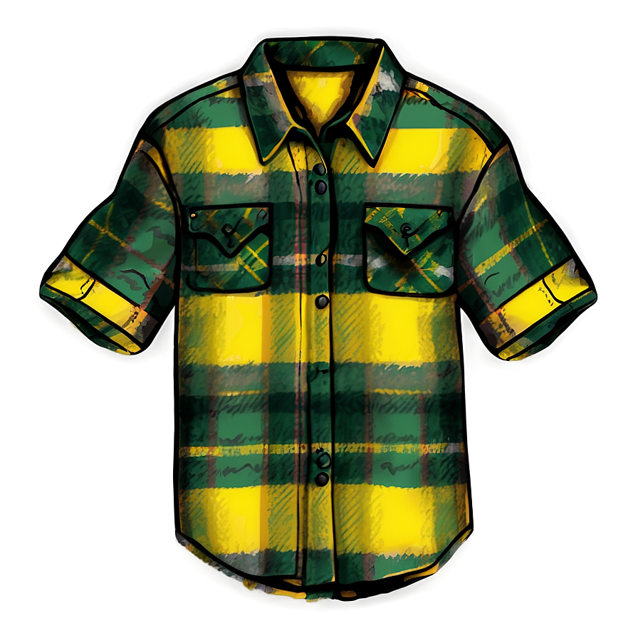 Green And Yellow Flannel Png Lws18