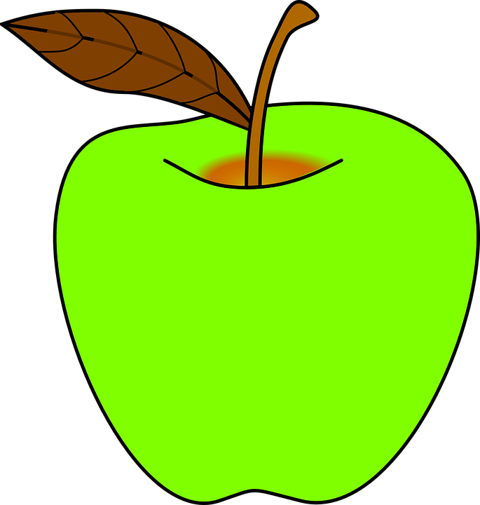 Green Apple Cartoon Illustration