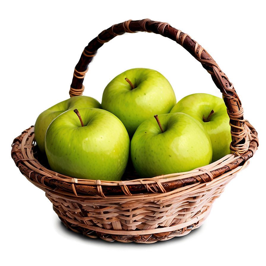 Green Apple In Basket Png 06132024