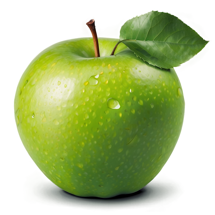 Green Apple With Leaf Png Klh81