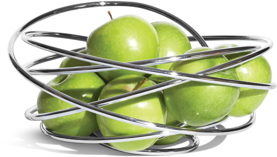 Green Apples Encircledby Metal Rings