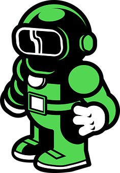 Green Astronaut Cartoon Character