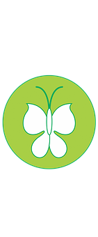 Green Background Butterfly Icon