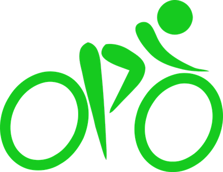 Green_ Bicycle_ Symbol_on_ Black_ Background