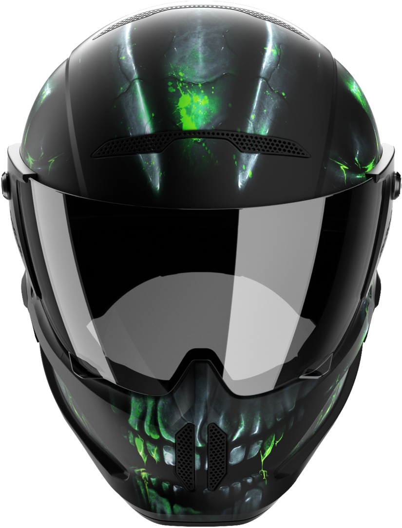 Green Black Graphic Motorcycle Helmet