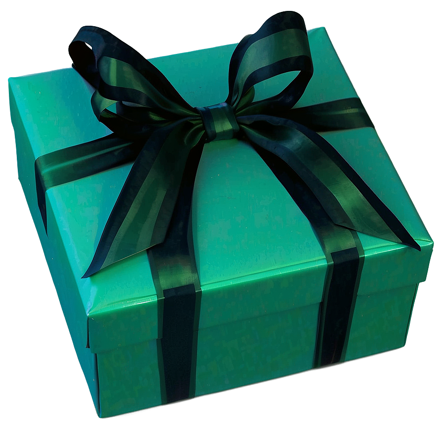 Green Box With Bow Png Cok