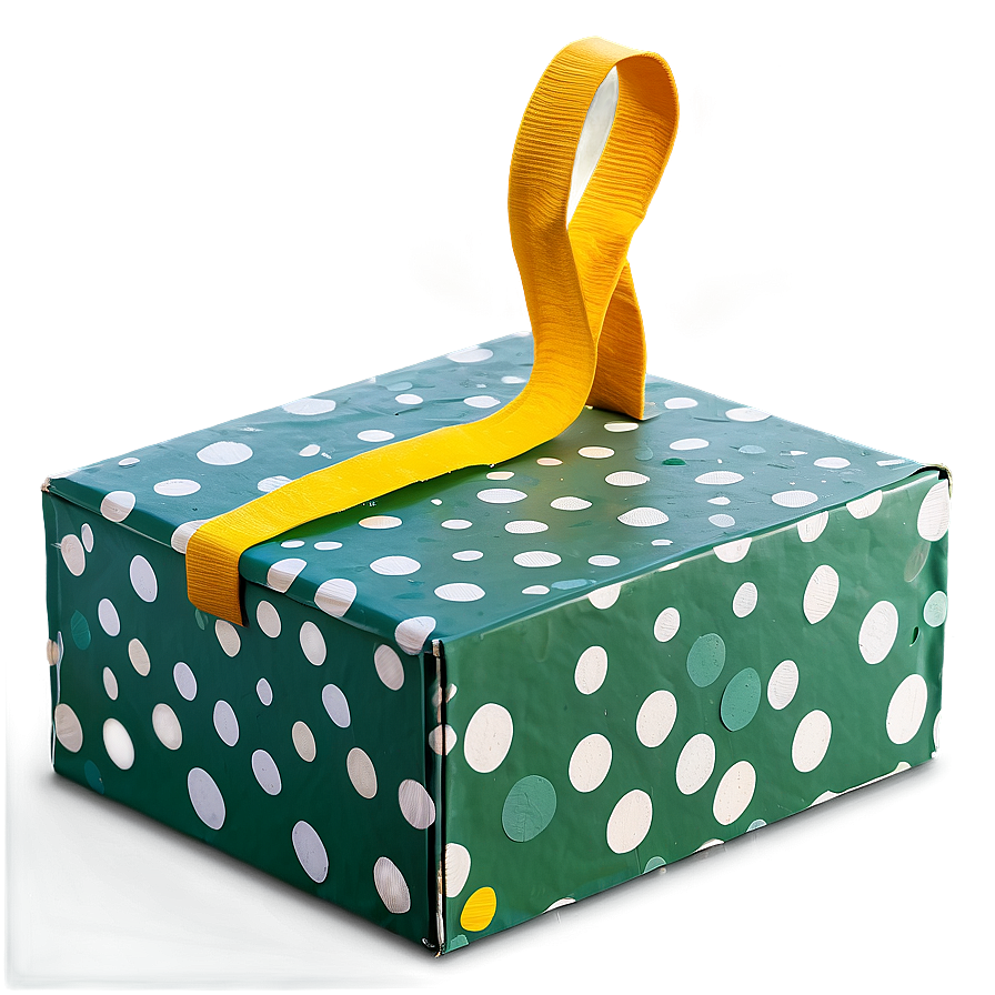 Green Box With Polka Dots Png 55