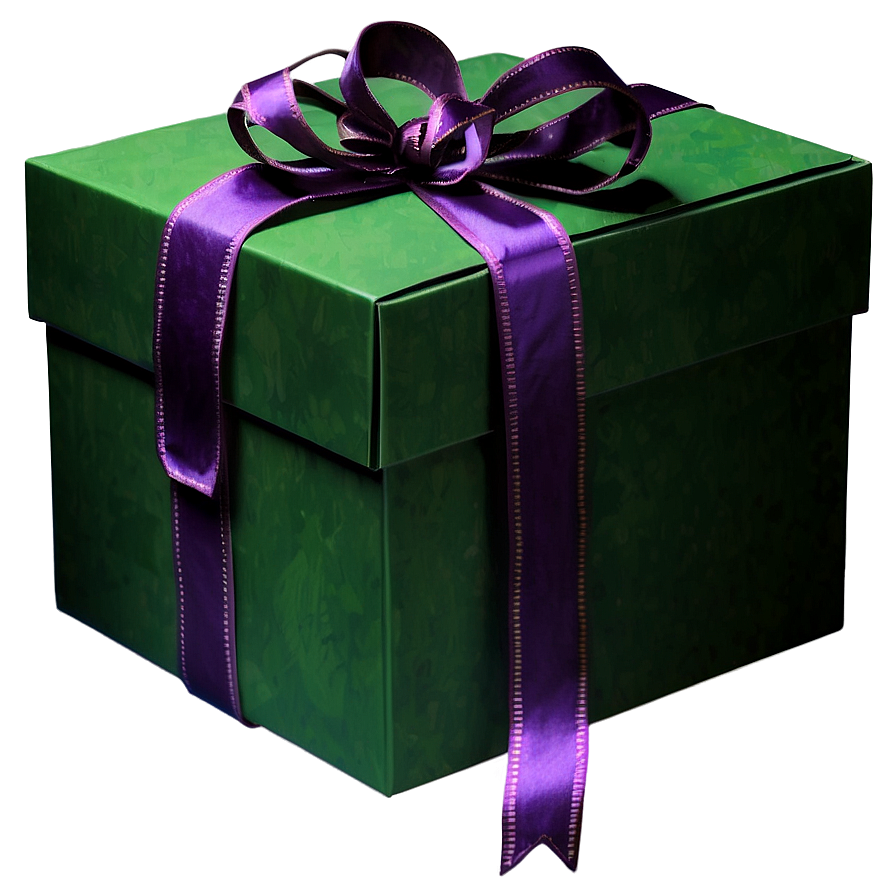 Green Box With Ribbon Png Pcy