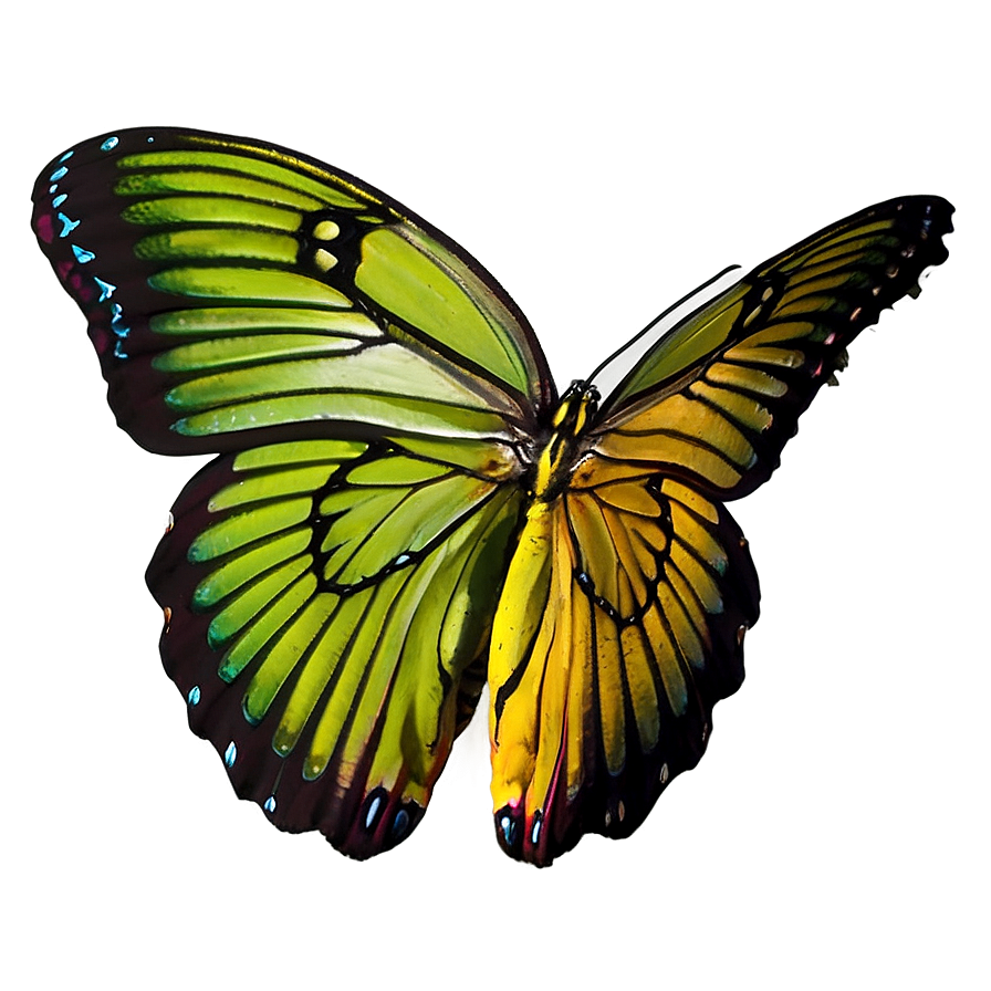 Green Butterfly Wings Spread Png 06202024