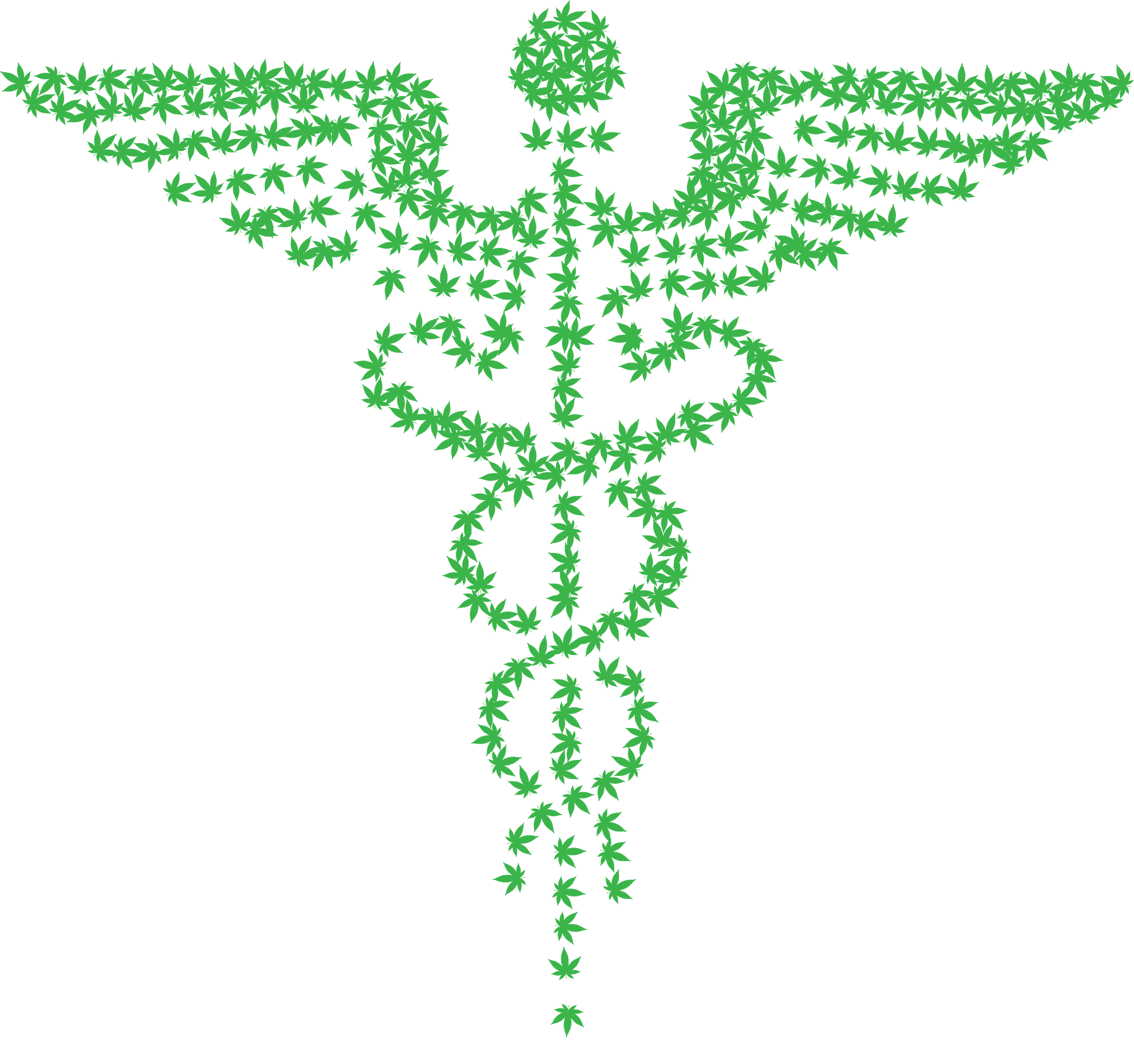 Green Caduceus Medical Symbol Art