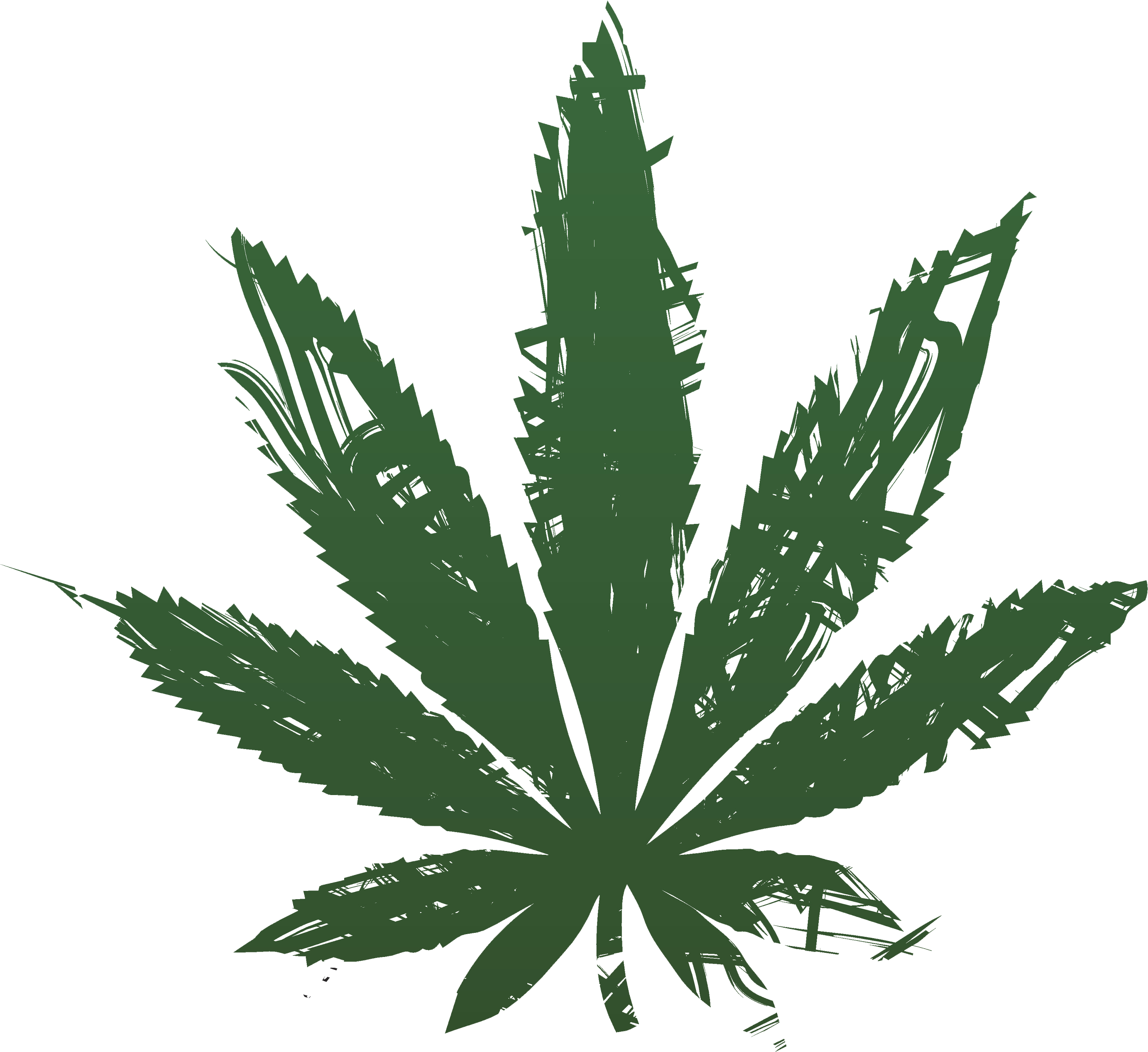 Green Cannabis Leaf Graphic