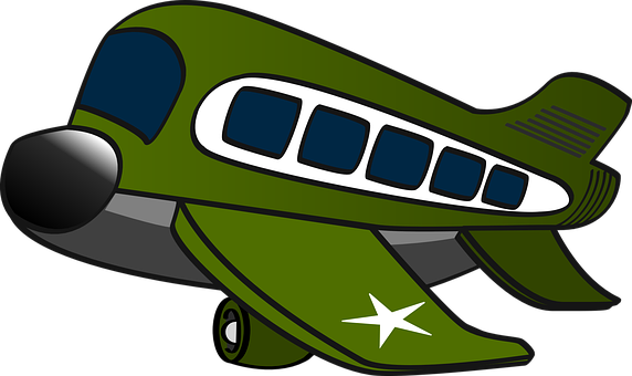 Green_ Cartoon_ Airplane