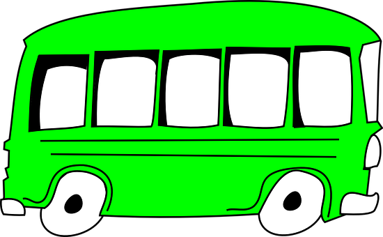 Green Cartoon Bus Graphic