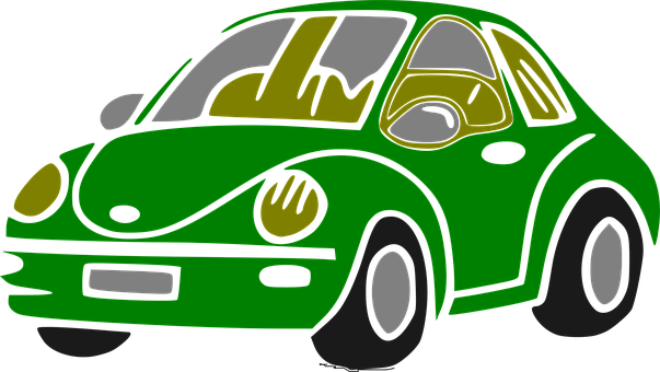 Green Cartoon Car Illustration