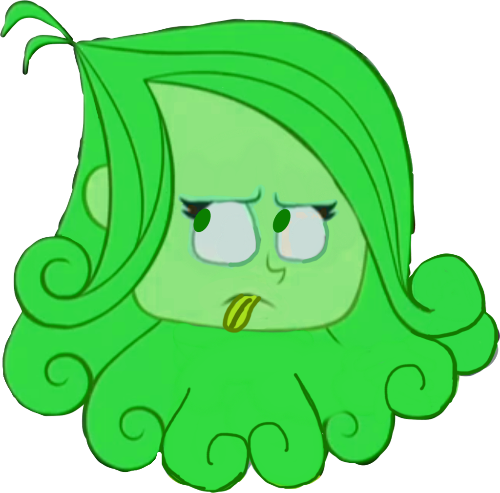 Green Cartoon Character Feeling Sick