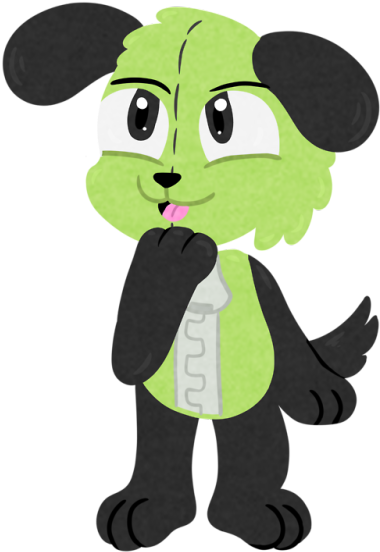 Green Cartoon Dogwith Lab Coat