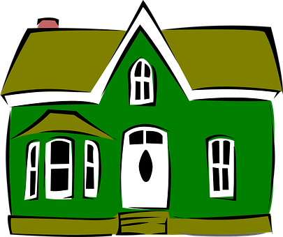 Green Cartoon House Illustration