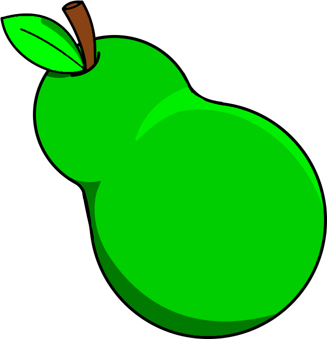 Green Cartoon Pear